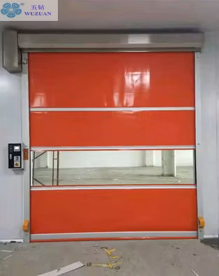 Automatic Rapid PVC Soft Fabric Roller Shutter Door Electric High Speed Performance Fast Action Industrial Remote Control Quick Overhead Rolling Roll up Doors