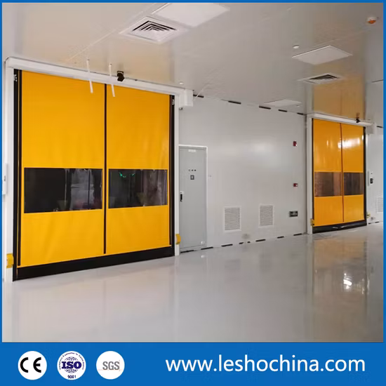 Industrialautomatic GMP PVC Fabric Zipper Self Repairing Reset Airtight High Speed Roll up Fast Acting Rapid Rolling Shutter Roller Overhead Door for Clean Room